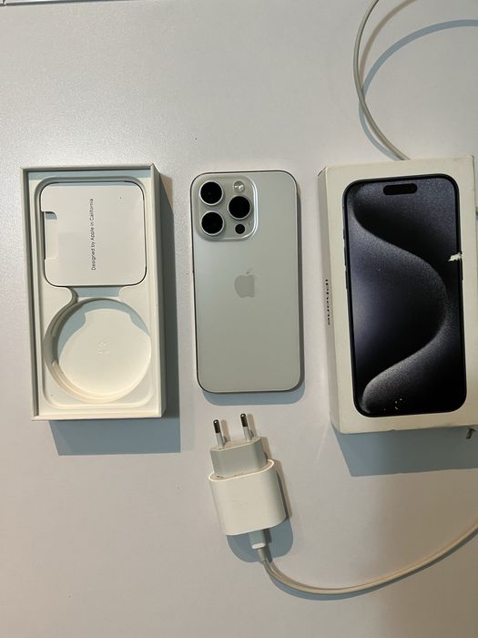 iPhone 15 Pro White 128GB 86% full box
