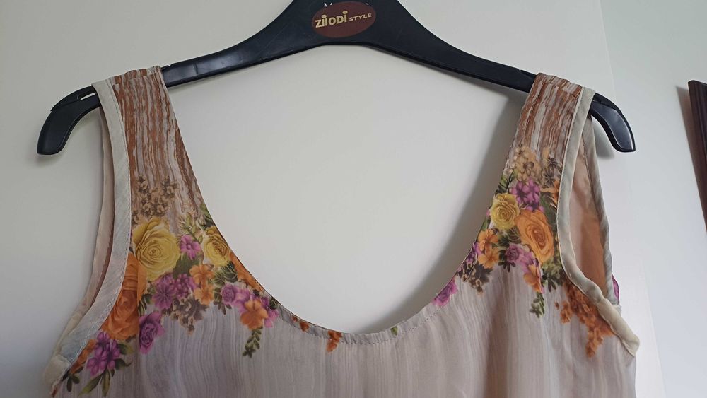 Rochie de vara, voal, lunga, imprimeu floral, S