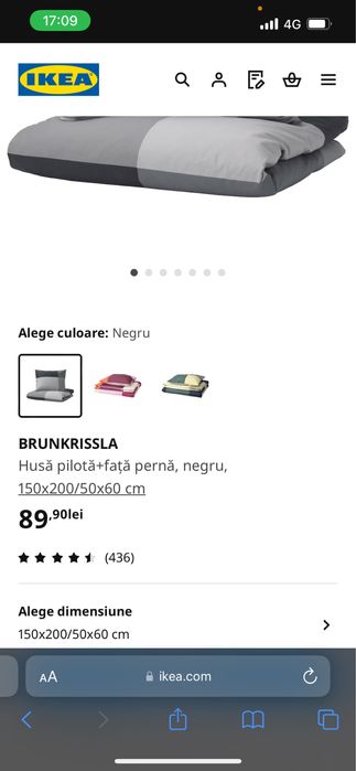 Husa pilota si fata de perna 150x200cm Ikea