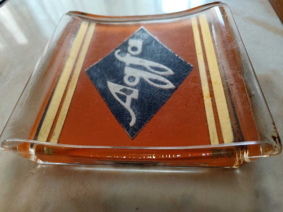 Стара стъклена касова чиния 1930г.