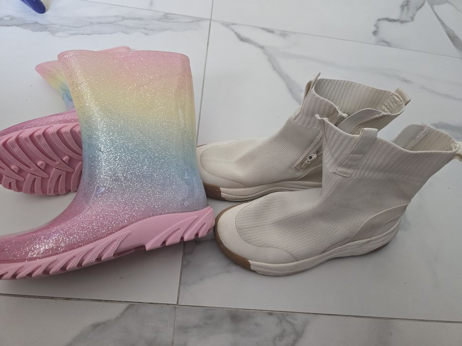 Snakers Zara 36, cadou cizmulițe de ploaie 36 noi