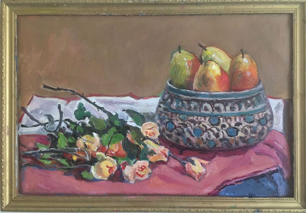 Картина. Натюрморт. Розы и груши