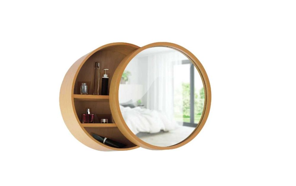 Oglinda baie cu dulap , Rotund