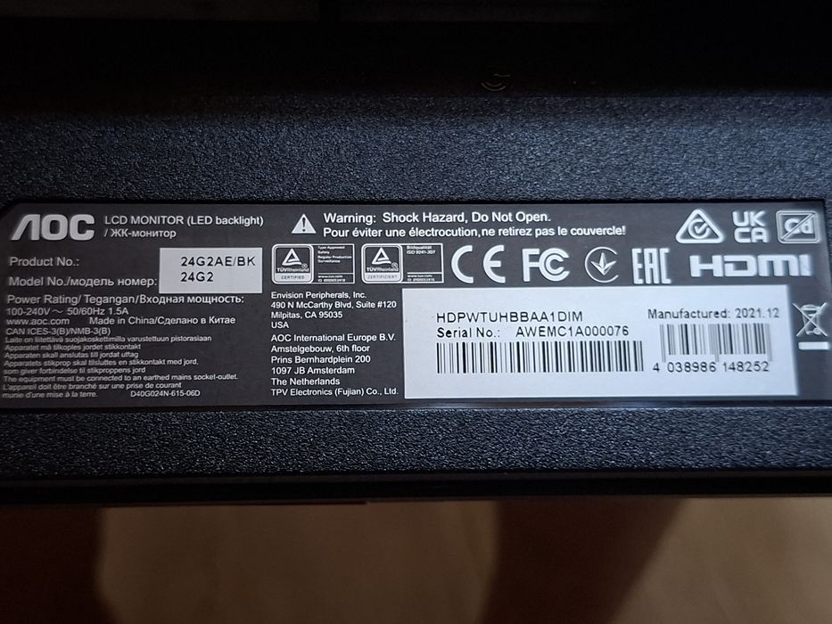 Monitor Aoc 144 Hz in stare excelenta!