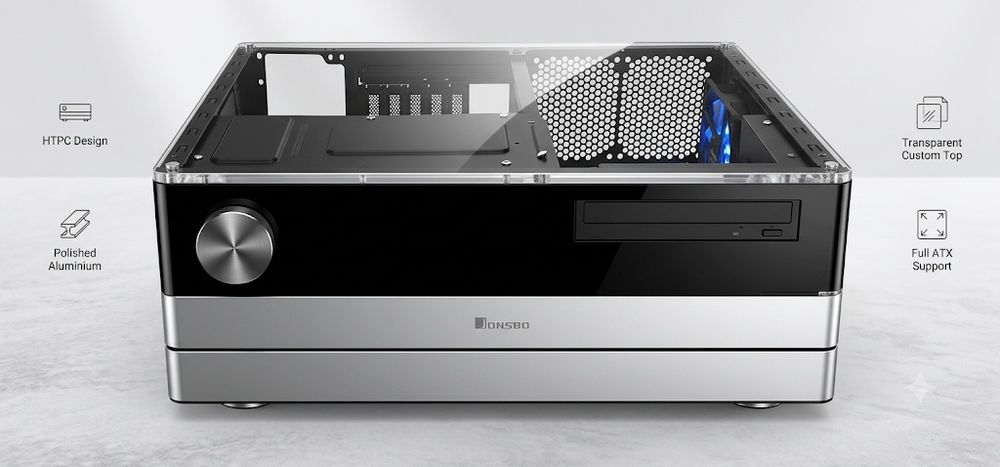 Корпус горизонтальный  ПК Премиум HTPC-корпус Jonsbo G3 Silver (алюмин