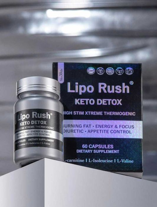Lipo Rush Keto Detox — подходит для мужчин и женщин, 60 капсул