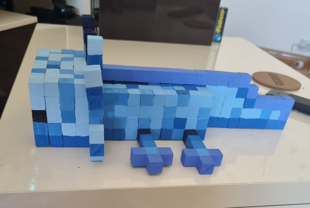 Papagal și axolotle din lemn minecraft