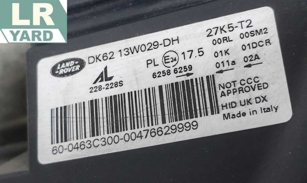 Far dreapta RHD RANGE ROVER SPORT 2014-2022 LR090392 DK62-13W029-DK