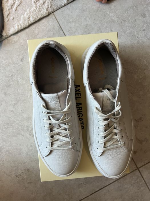 GEOX Deiven All White – Piele Naturală Texturată – Stare Impecabilă