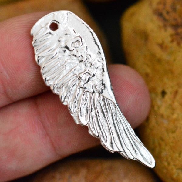 Сребърен медальон 925 ангелско крило – ръчно изработени бохо бижута