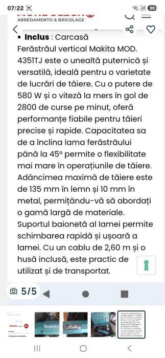 Vand fierăstrău electric,pendular