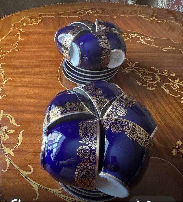 Сервиз чайные пары. Кобальтовые