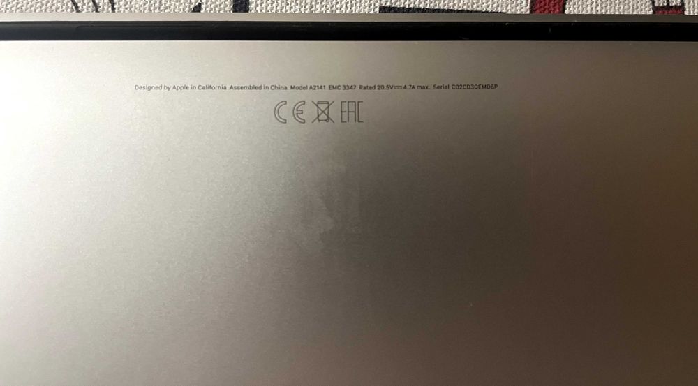 MacBook Pro 16’, 2019, Intel core i7, 16gb/512gb