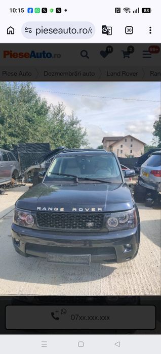 Piese cutie grup convertizor turbine  cardan grup spate navigație chiuloasă piston baie ulei geam far haion perna calculator range Rover sport 3.0d