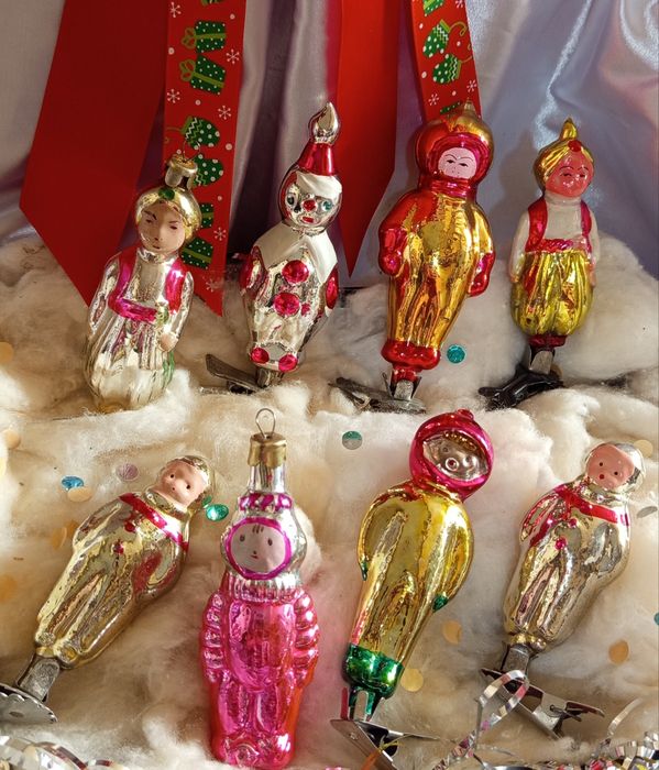 Винтажные елочные игрушки, стекло СССР,ГДР
