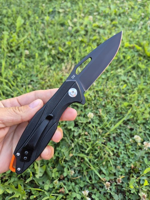 Сгъваем джобен нож,стомана D2,тъмно острие, D116