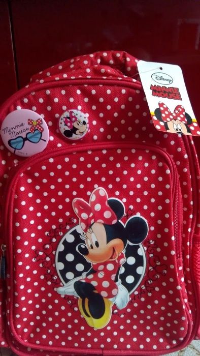 Rucsac gradi + rochitai Minnie + colant 110 cm, NOU + CADOU