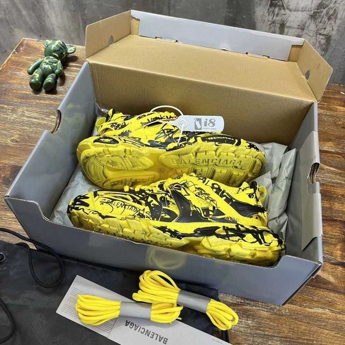 Balenciaga Track Sneaker "Black/Neon Yellow Laces"