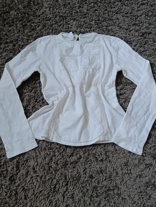Bluză albă cu dantelă Zara 152 cm