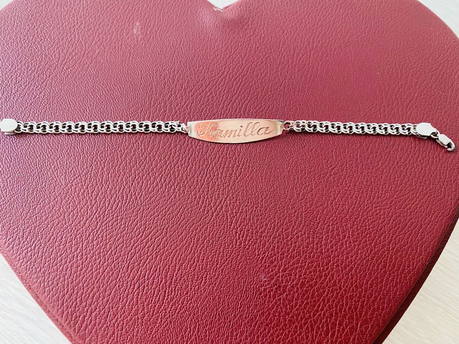 Срочно продам серебрянный браслет с надписем