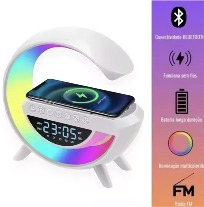 Бзжична Led лампа със зарядно и високоговорител/ Wireless led lamp