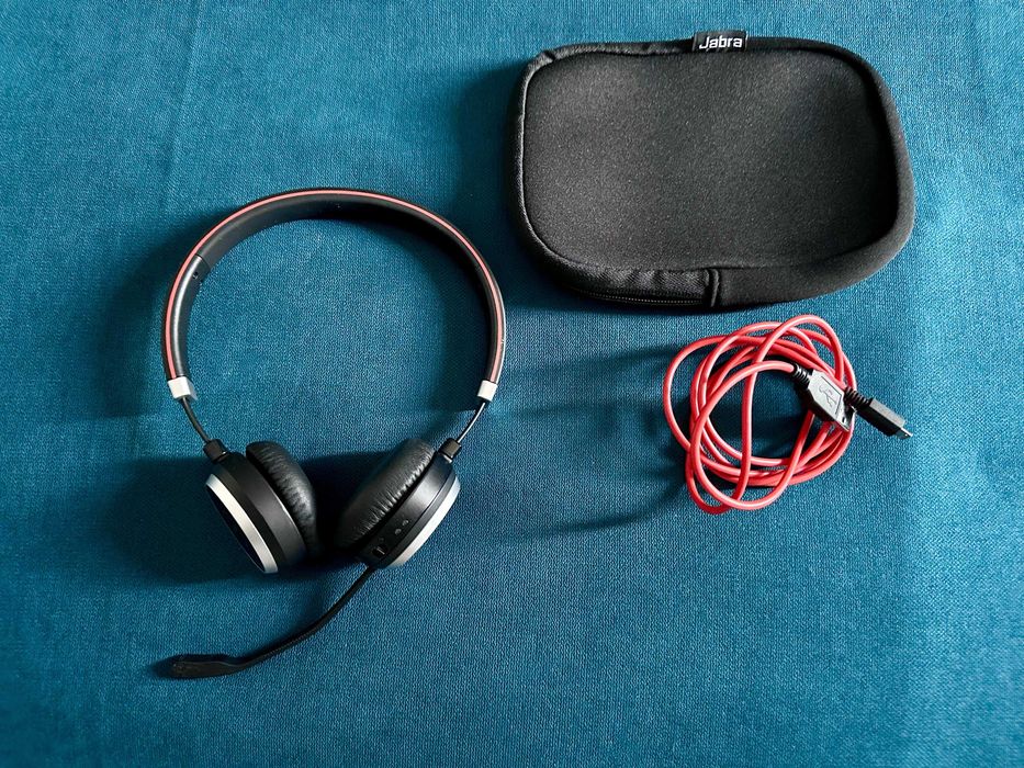 Căști wireless Jabra Evolve 65 Stereo + husă + cablu original