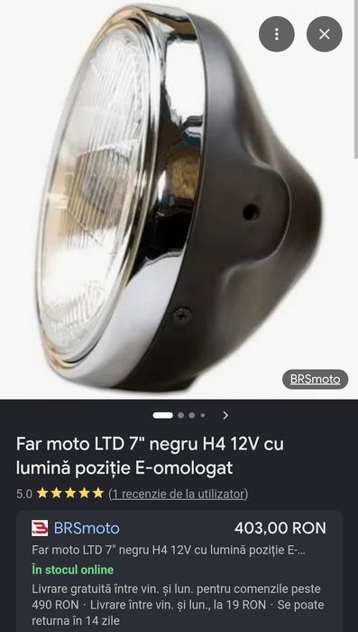 Far moto H4 cu bec pozitie nou