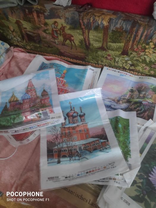 Канва с рисунком, для вышивки крестиком.