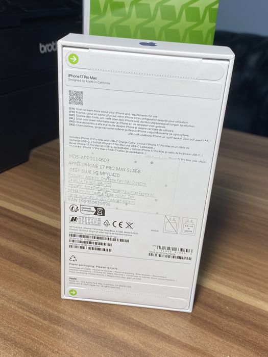 iPhone 17 Pro Max • 512 GB • Deep Blue