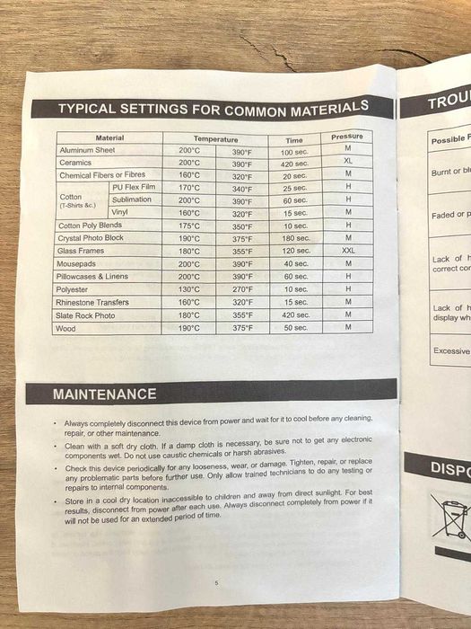 Presa sublimare termica multifunctionala CREWORKS 30x25 250 °C NOUA