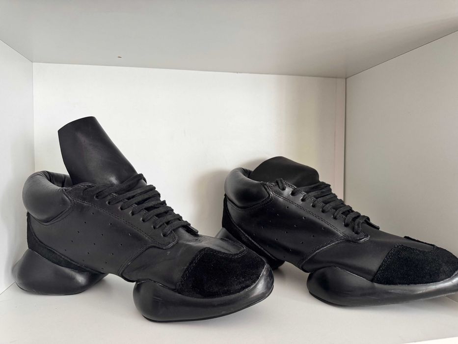 Rick Owens x Adidas SS14 "Vicious" RO Runner (STYLE) – Piele Naturală Neagră – Mărimea 44-45 – Ocazie unică, preț redus – 250 RON
