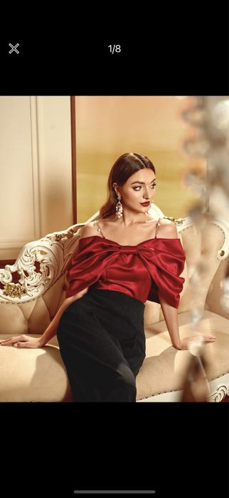 Top/bluza/ tricou elegant roșu satin