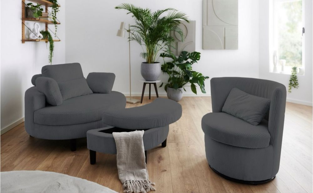 Fotoliu tip lounge cu ottoman, design modern | IMPORT GERMANIA