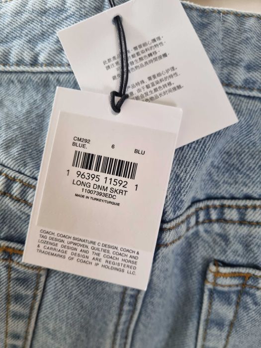 дълга дънкова пола COACH Long Denim Skirt