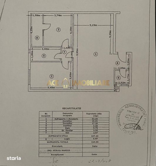 3 Camere de vanzare | Straulesti | Metrou | 0% Comision | Centrala | P
