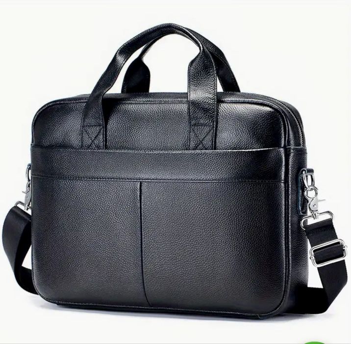 Мъжка кожена чанта за лаптоп 15,6”/Премиум естест. кожа -10% Промоция!
