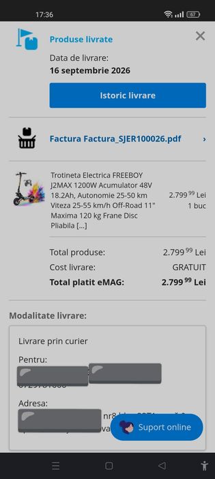 Trotinetă Electronică FREEBOY