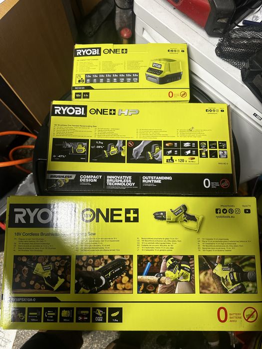 Комплект Ryobi чисто нови +подарък прахосмукачка.