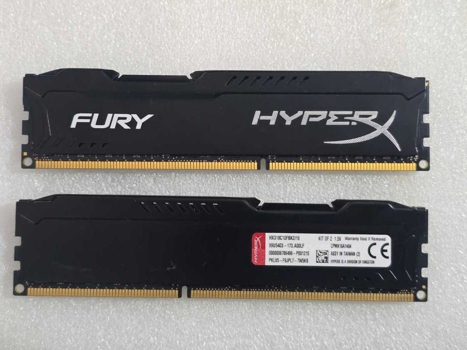 Kit Memorii RAM Kingston HyperX Fury Black 16GB (2x8GB) DDR3 1866MHz CL10 DIMM HX318C10FBK2/16