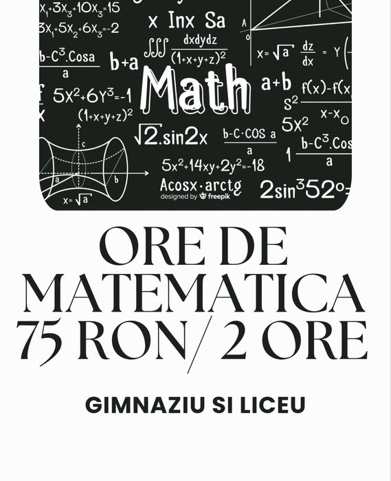 Meditatii Matematica 75 RON/2 ore Fizic/Online