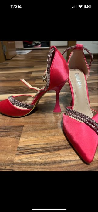 Pantofi eleganți roz cu toc – mărimea 38 – purtați o singură dată