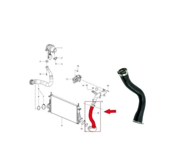 Furtun intercooler, supraalimentare Chevrolet Malibu 2012-2016; Opel Insignia 2008-2017; Saab 9-5 2010-2012, diametru 65 mm, cauciuc, 5520PT-1