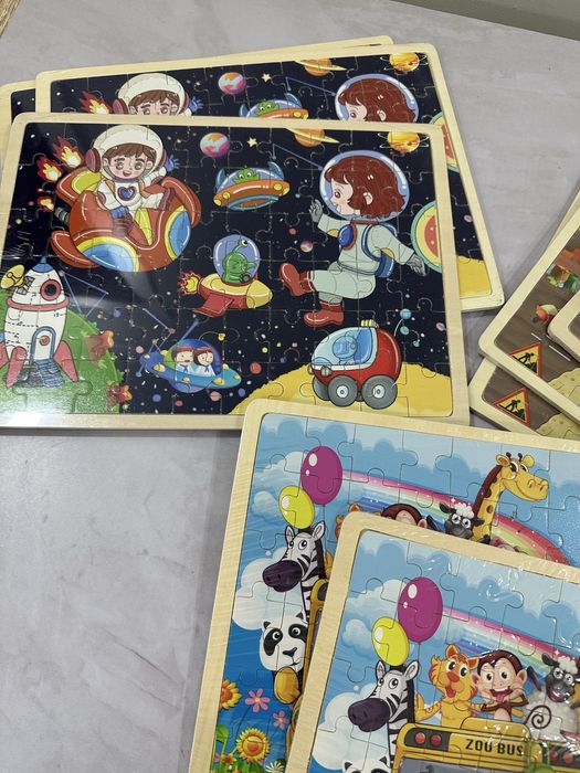 Деревянные развивающие пазлы