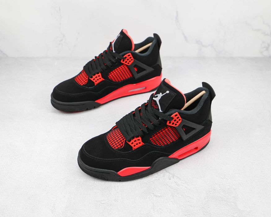 Jordan Retro 4 Red Thunder Мъжки Дамски Маратонки