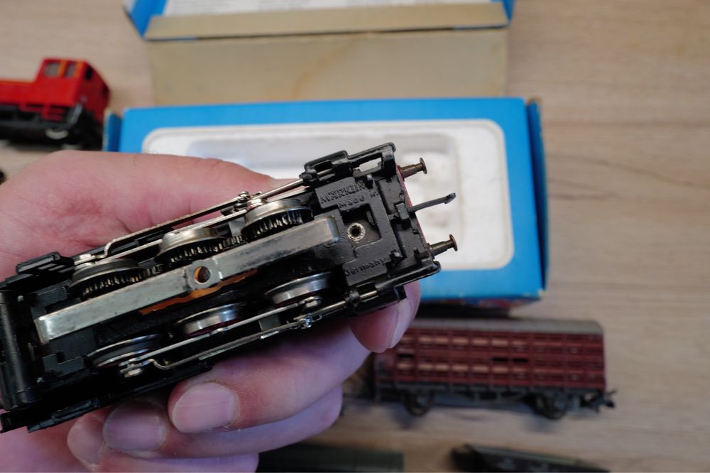 Jucarie Tren HO Marklin si Kleinbah 3 locomotive plus vagoane