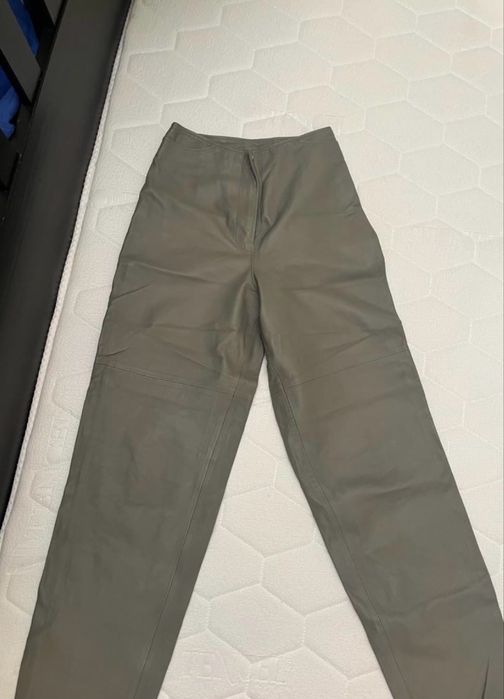 Коженые брюки теплые