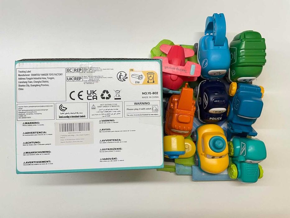 7 превозни средства с карта и светофар, за деца 1-2 години