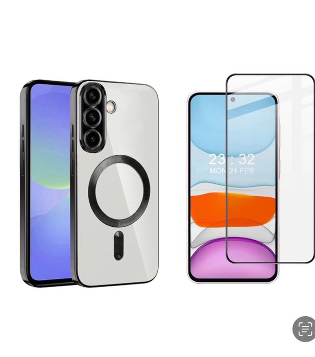 Husa Silicon MagSafe Rock+Folie Sticla Smasung A16/A17/A35/A36/A55/A56