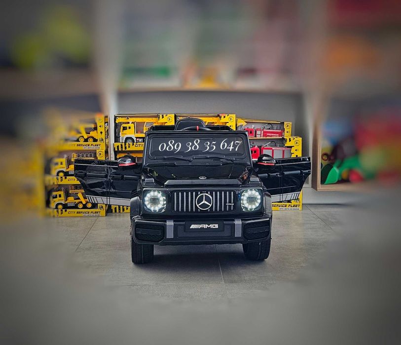 НОВО!Акумулаторен джип Mercedes G63 AMG с 12V батерия,МЕКИ ГУМИ,USB