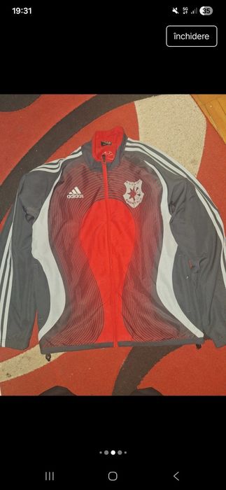geaca trening adidas L  fotbal buzunare cu fermoare
